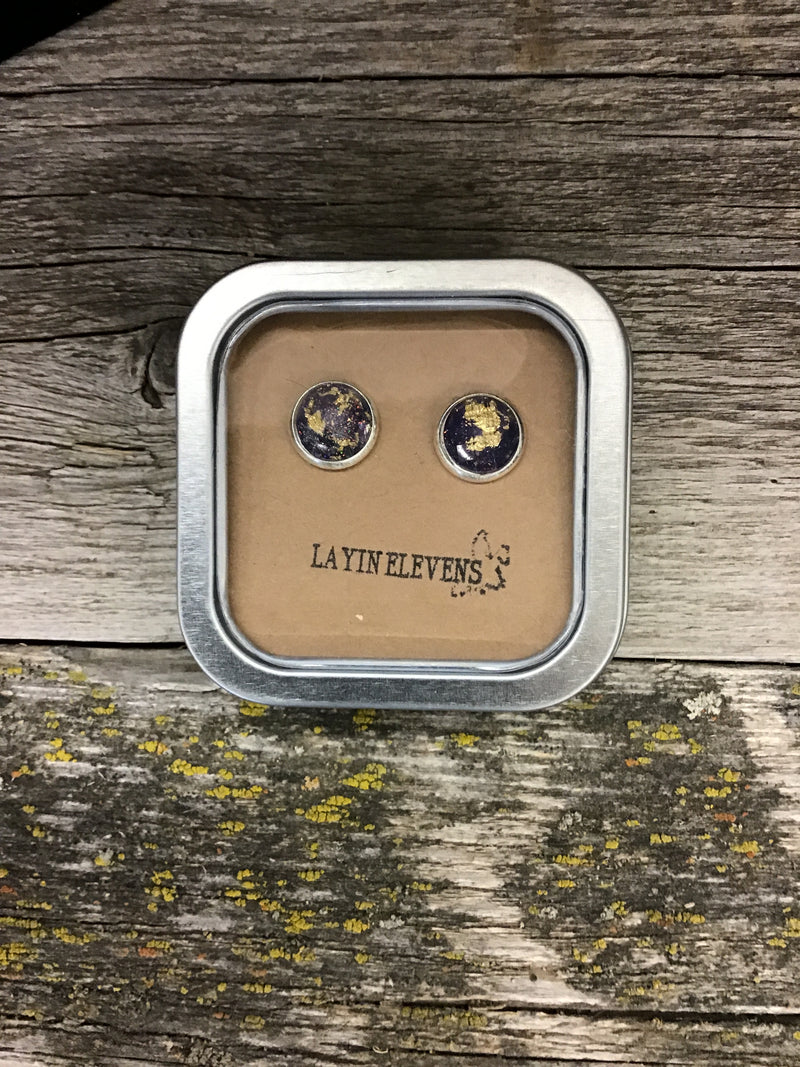 BGLAYINELEVANS--Slv/Bk/G Layin Elevans Earrings