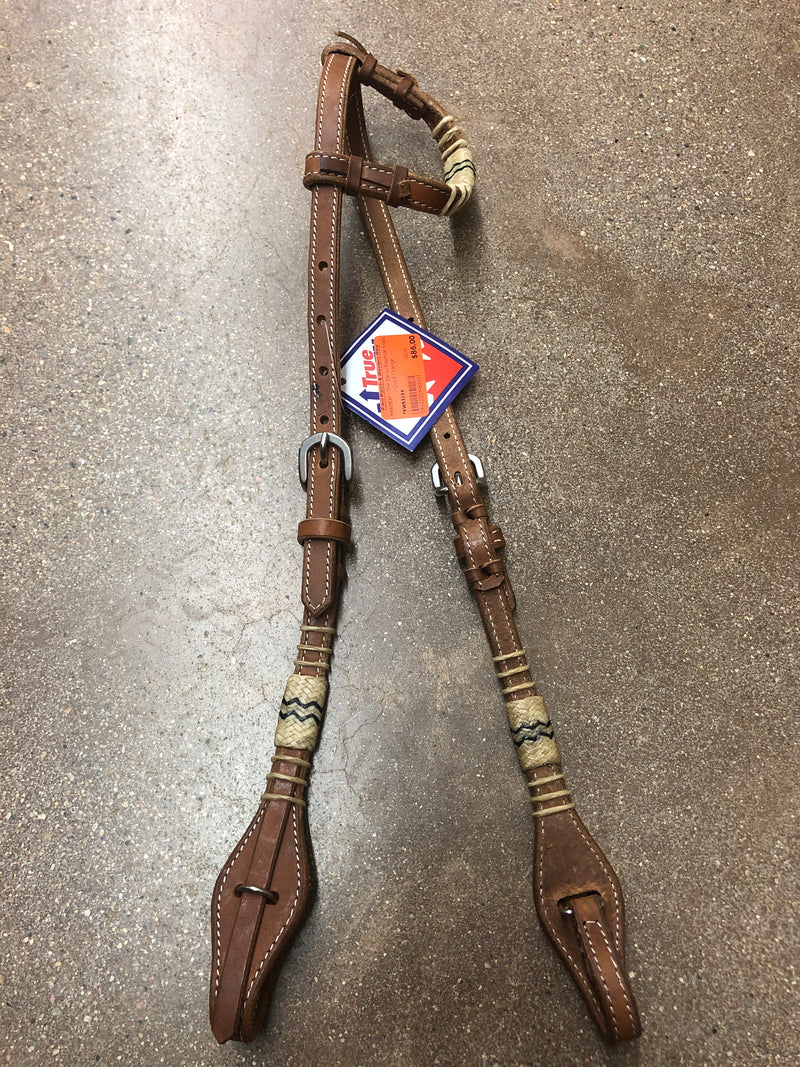 TKWB3154 Headstall - One Ear w/Rawhide Knots - Quick Change