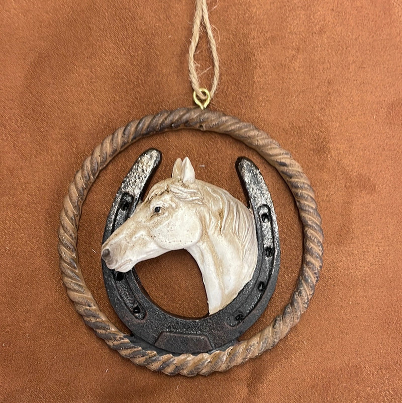 BG91-1140-0-0 Ornament- Twisted Rope Horse In Horseshoe