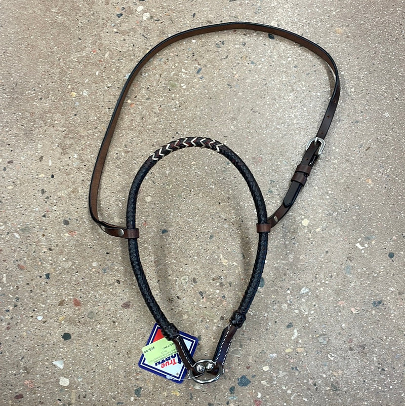 TKNB2227-DKO Noseband Rawhide Braided/Plain Dk Oil