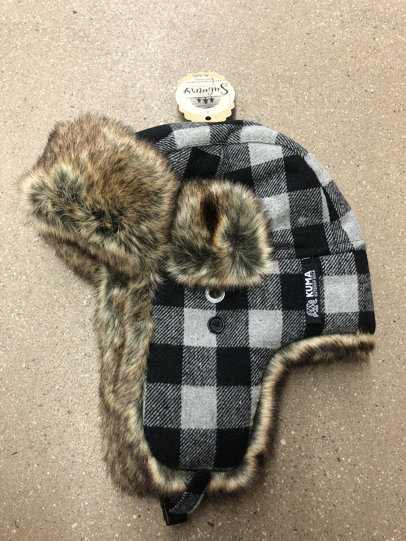 CLTRAPPER Trapper Hat - Lake Life - Plaid/Faux Fur