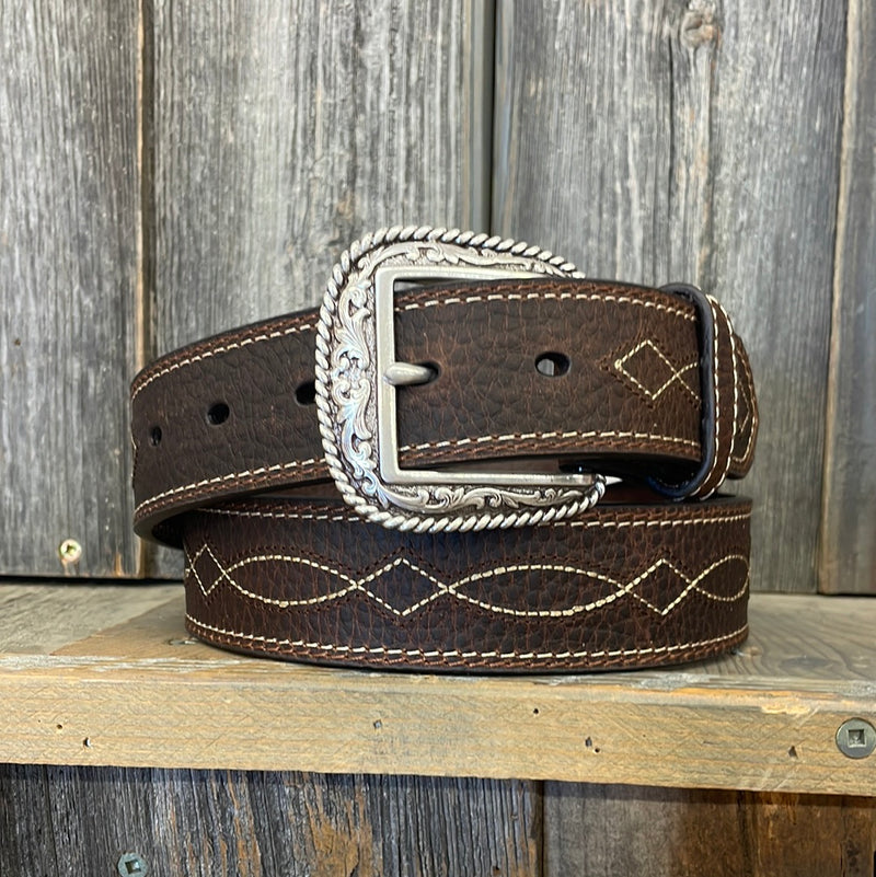 CLA1036302 Belt Men's Leather -Ariat Tooled Brown