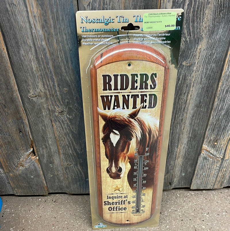 BG87-82217-0-F3 Tin Thermometer- Riders Wanted