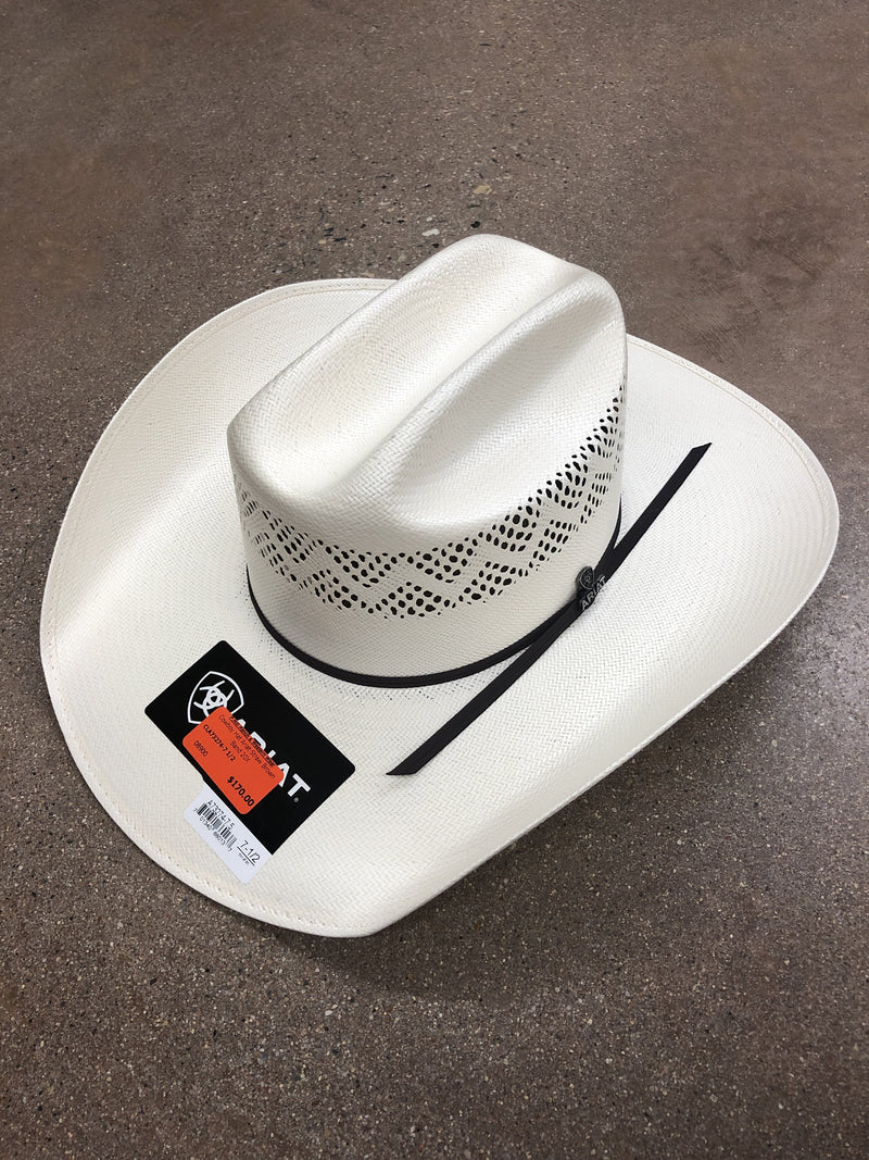 CLA73274 Cowboy Hat Ariat Straw Brown Band 20X