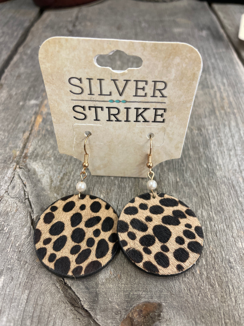 BGDE0474LP Earrings- Cheetah Print Hair Circle