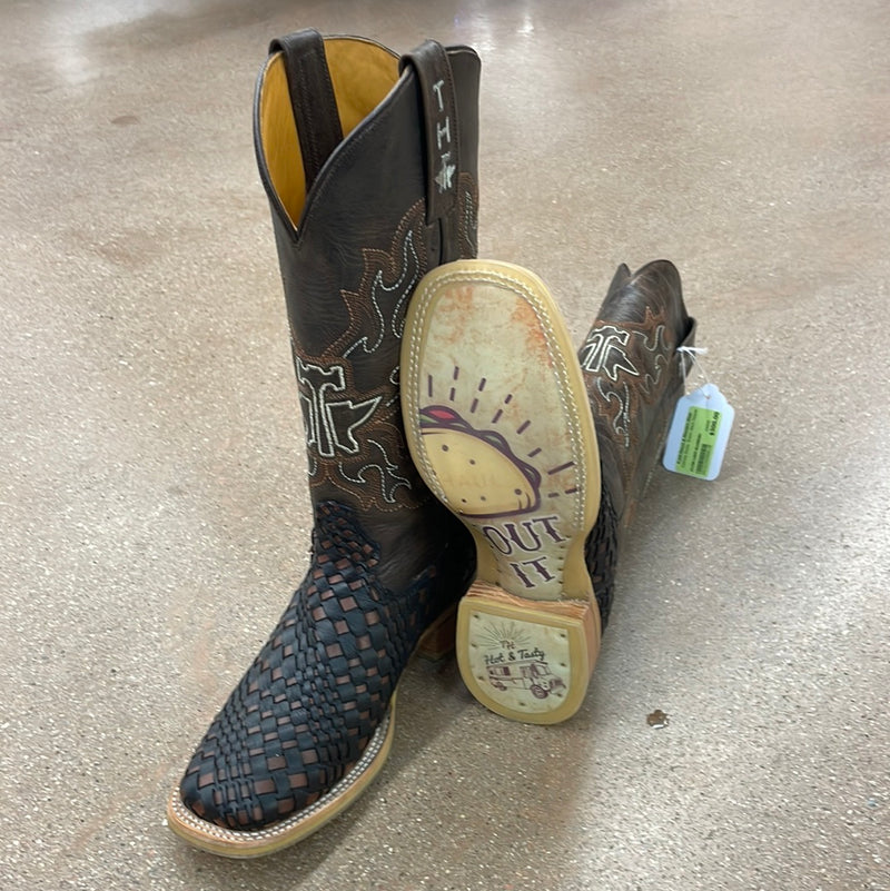 CL14-021-0001-0005-7 B-BrnBlkWv Womens Tin Haul Cowboy Boots