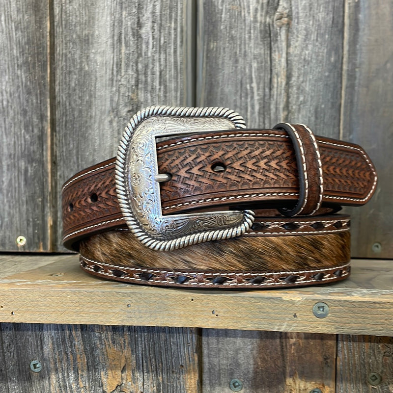 CLN210000608 Belt Men's - Hair On Basket Weave