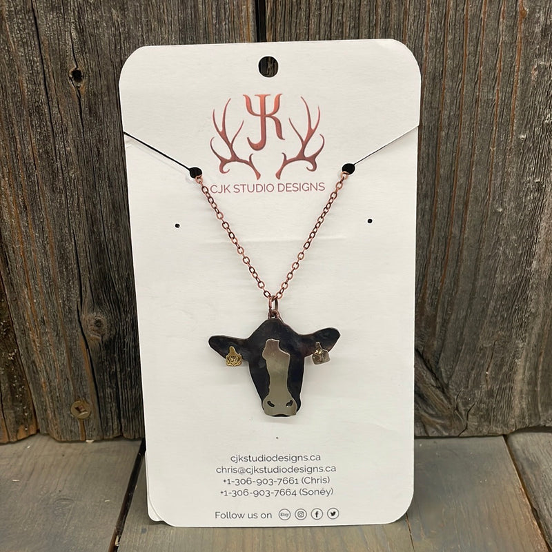 BGCJK20220126 Necklace - Copper/Silver - Bovine Head