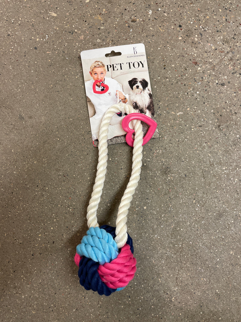 PSVP1000 Dog Toy ED Rope Knot Teether - Blue/Pink