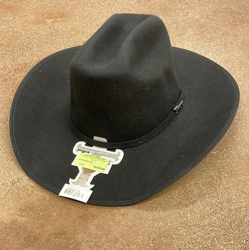 CLT7522201 Cowboy Hat Black Felt- Twister (Adult)