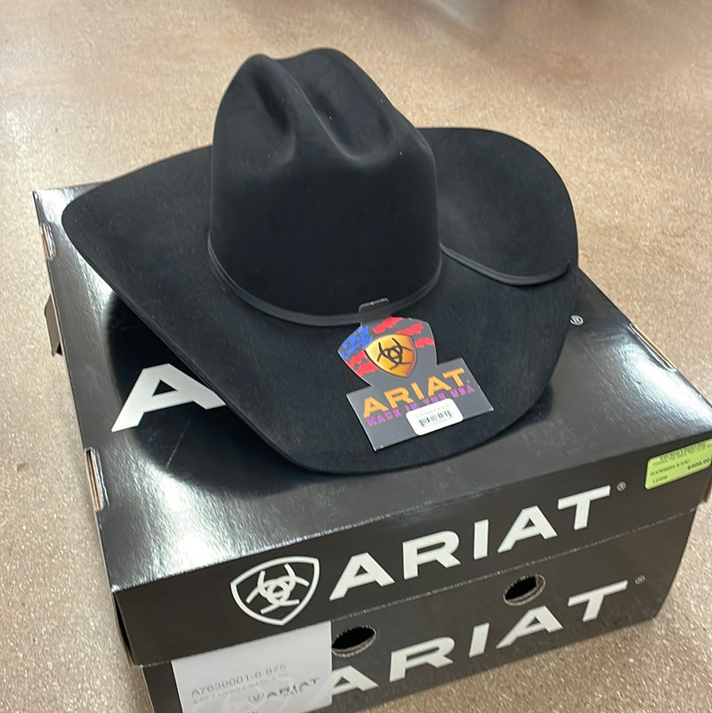 CLA7630001 Cowboy Hat Black Felt- Ariat 6X