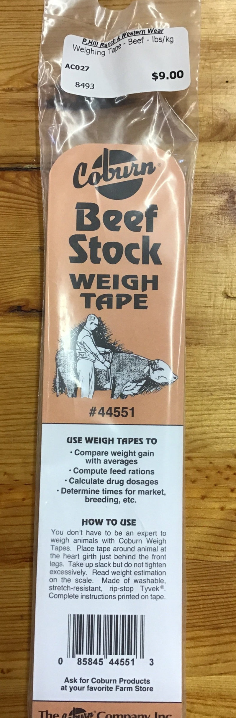 AC027 Weighing Tape - Beef - lbs/kg