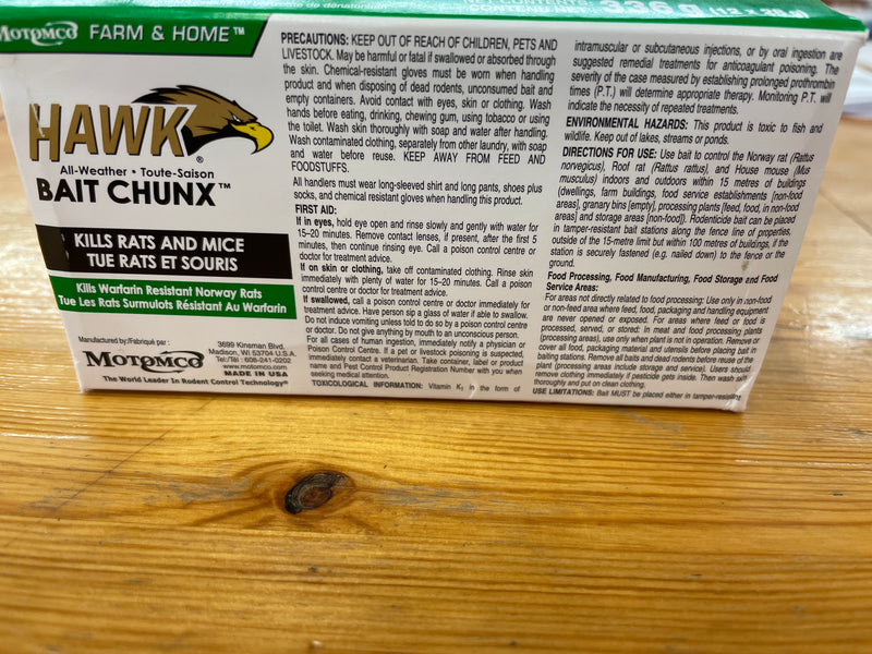 HG065-501 Hawk Bait Chunx Rodenticide (12 X 28g)