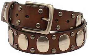 CLA1035902-34-Brown Belt Ariat Leather w/ Silver Discs