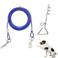 PSD962-43121 Dog Tie Out Cable & Spiral Stake Med.