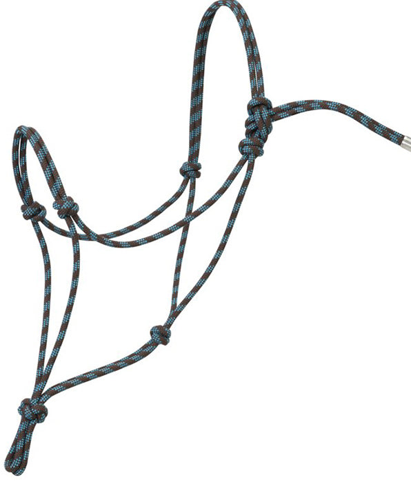 TK35-9505-AVG-Brn/Turq Rope Halter "95"