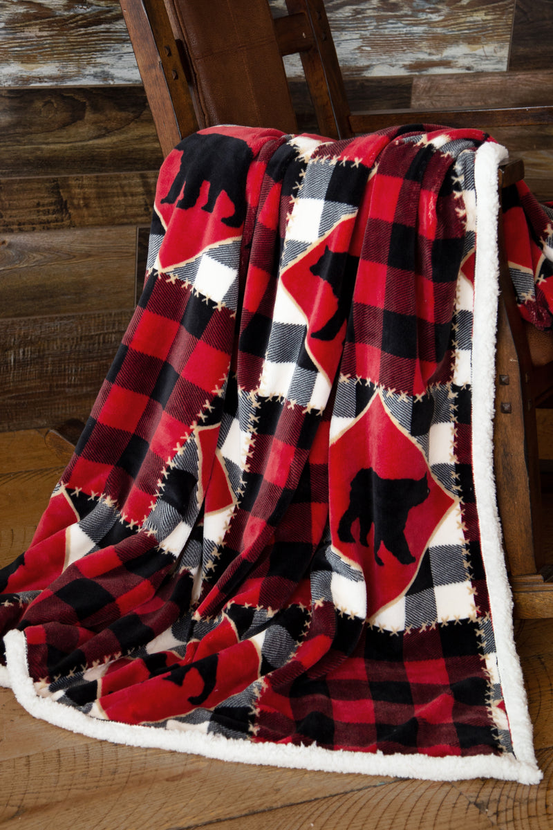 BGJP818 Plush Throw "Lumberjack Bear"