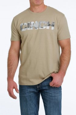 CLMTT1690555 T-Shirt Cinch -Tan with Cattle/Trees