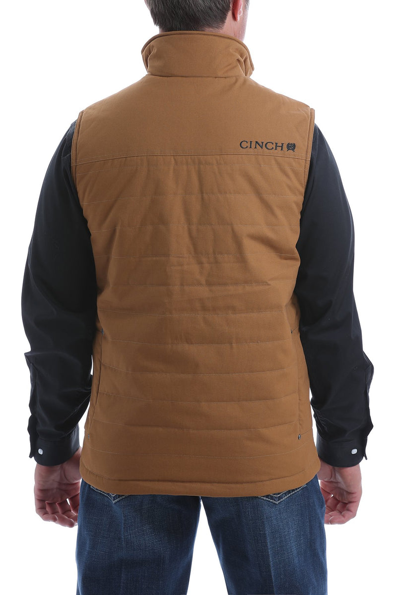 CLMWV1532001-M-Lt Brn Vest Cinch Mens Quilted