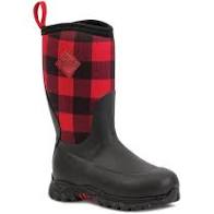 CLMBRG2-2-Rd/Plaid Muck Boot Kids Rugged II