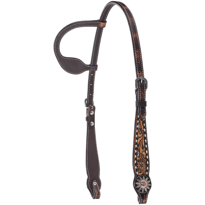 TK1007-17 Circle Y - Headstall - White Daisy Filigree