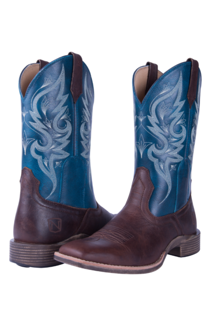 CLNO/66032-9-Dk Brown Cowboy Boots - Ladies All Around Sq Toe