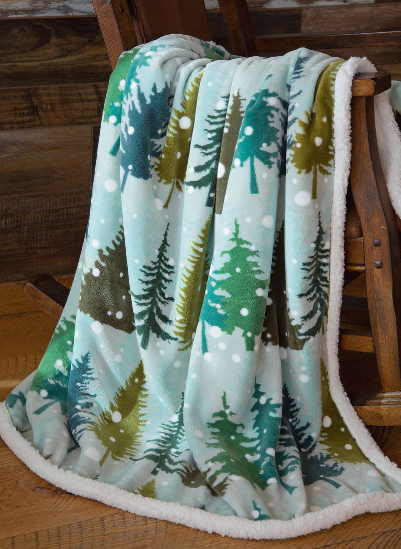 BGJP812 Plush Throw "SnowFlake Forest"