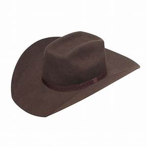 CLT7234247-M-Brown Cowboy Hat Twister 100% Wool Youth