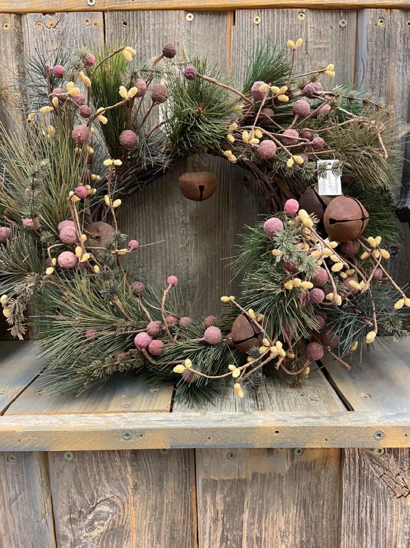BG2531 Wreath-Pine Burgundy Bells