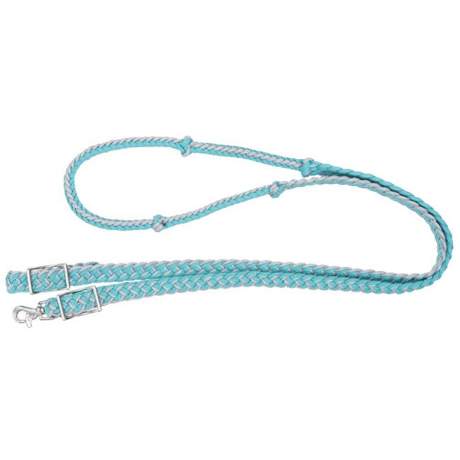 TK54-715--Turq Rein Metallic Cord Knot Roping