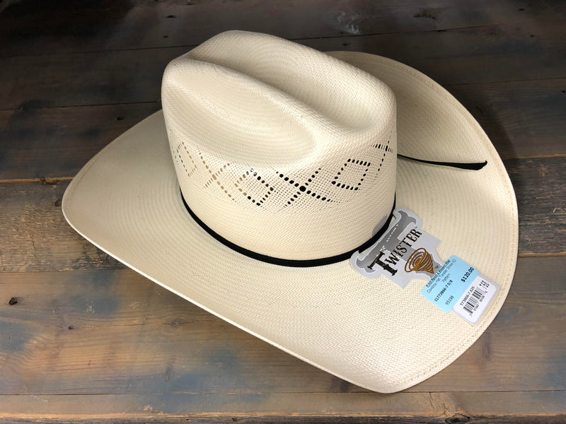 CLT73866-7 3/8 Cowboy Hat Twister Straw XO Pattern