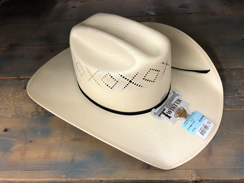 CLT73866-7 1/8 Cowboy Hat Twister Straw XO Pattern